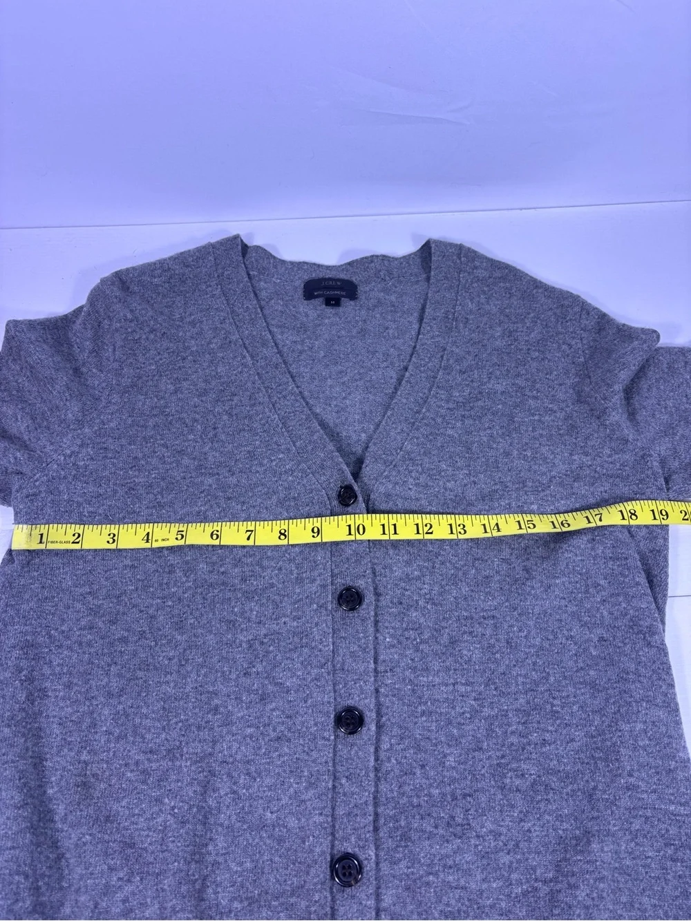 J.Crew Wool Cashmere Long Cardigan Sweater Gray Button Front Medium